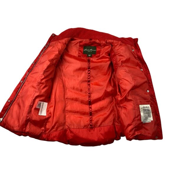 Eddie Bauer Women's M Red 550 Down Vest EB550 Puffer Goose Fill Outdoor Hiking - Picture 8 of 12
